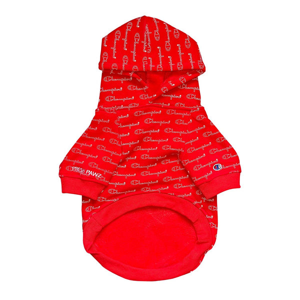 Champion X Fresh Pawz Logo Repeat Hoodie Dog Clothing