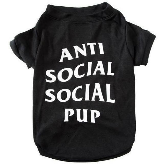 Anti Social Social Pup T-shirt | Dog Clothing