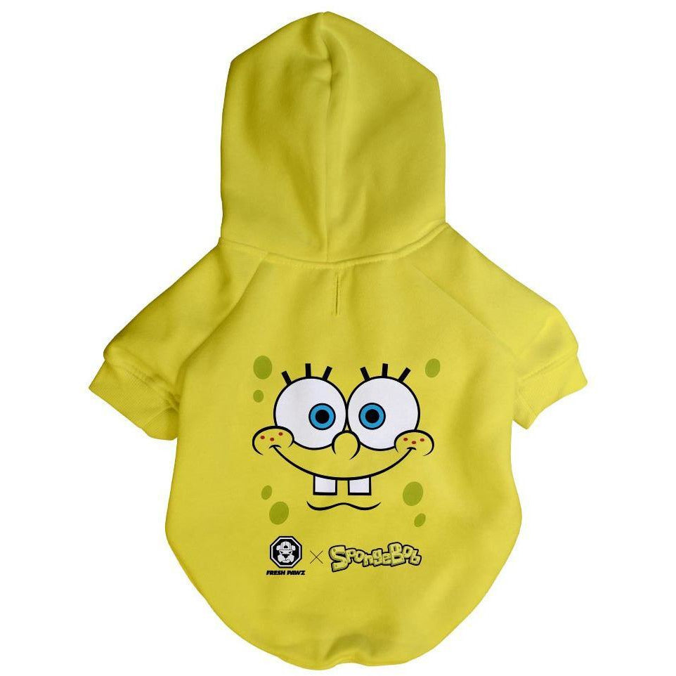 Spongebob x Fresh Pawz - SB Face Hoodie | Dog Clothing